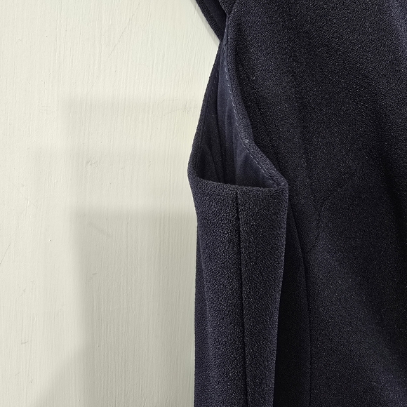 Eliza J Off The Shoulder Cascade Asymmetric Ruffle Sheath Dress Navy Blue Size 8 - Picture 9 of 15